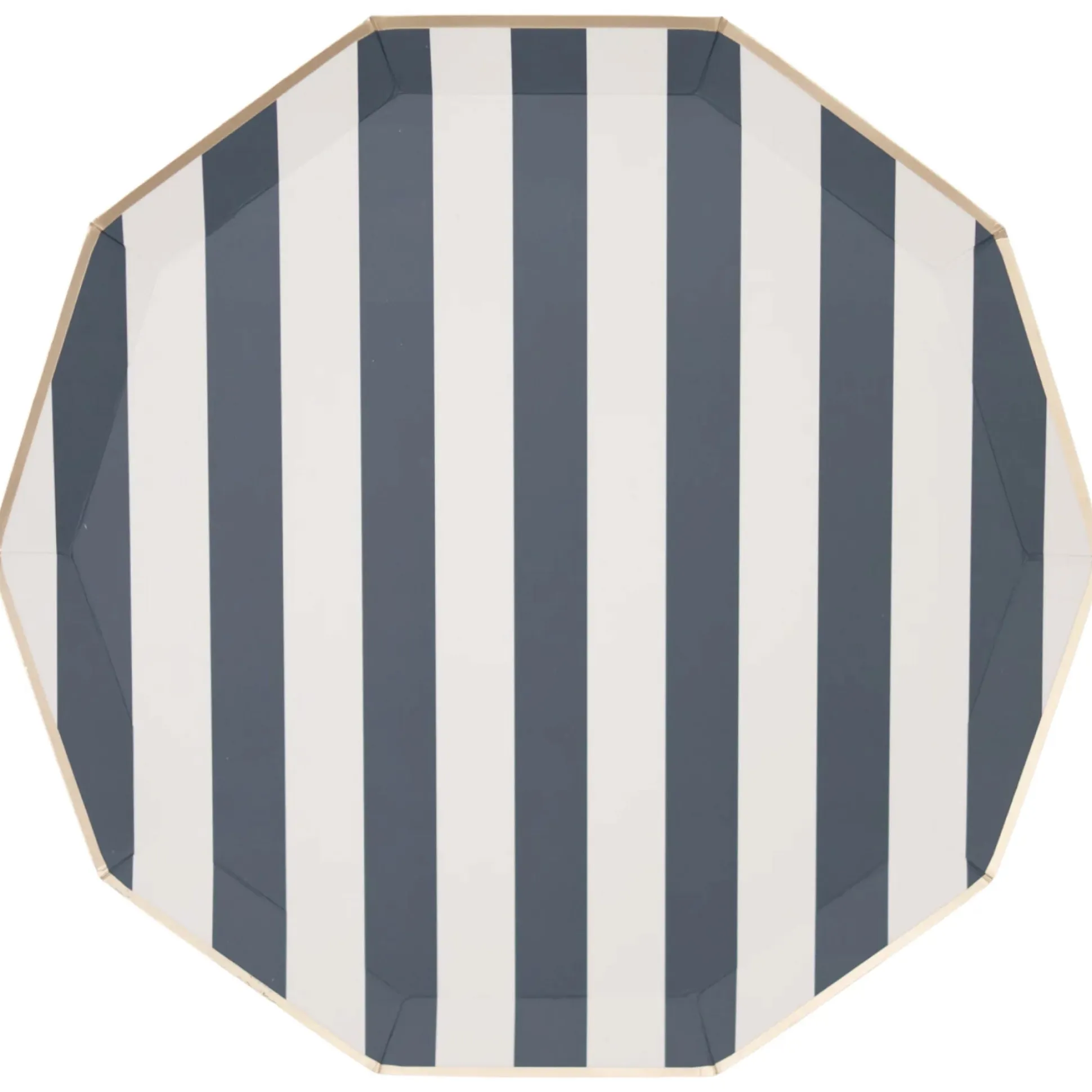 Midnight Blue Cabana Striped Dinner Plates 8ct