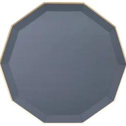 Midnight Blue Decagonal Dinner Plates 8ct