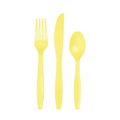 Mimosa Yellow Plastic Cutlery Service for 8