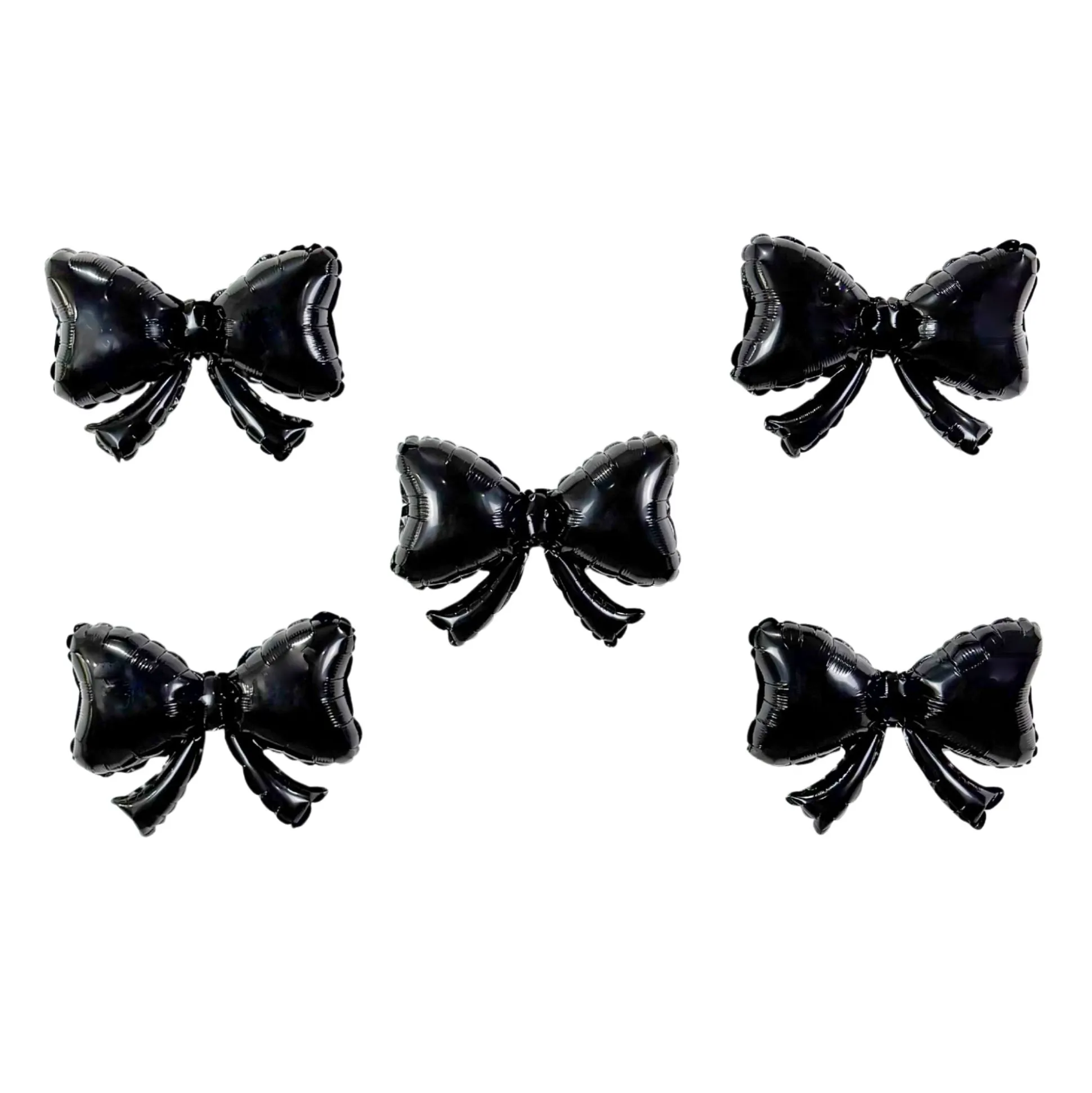 Mini Black Bow Foil Balloons 9in 5ct
