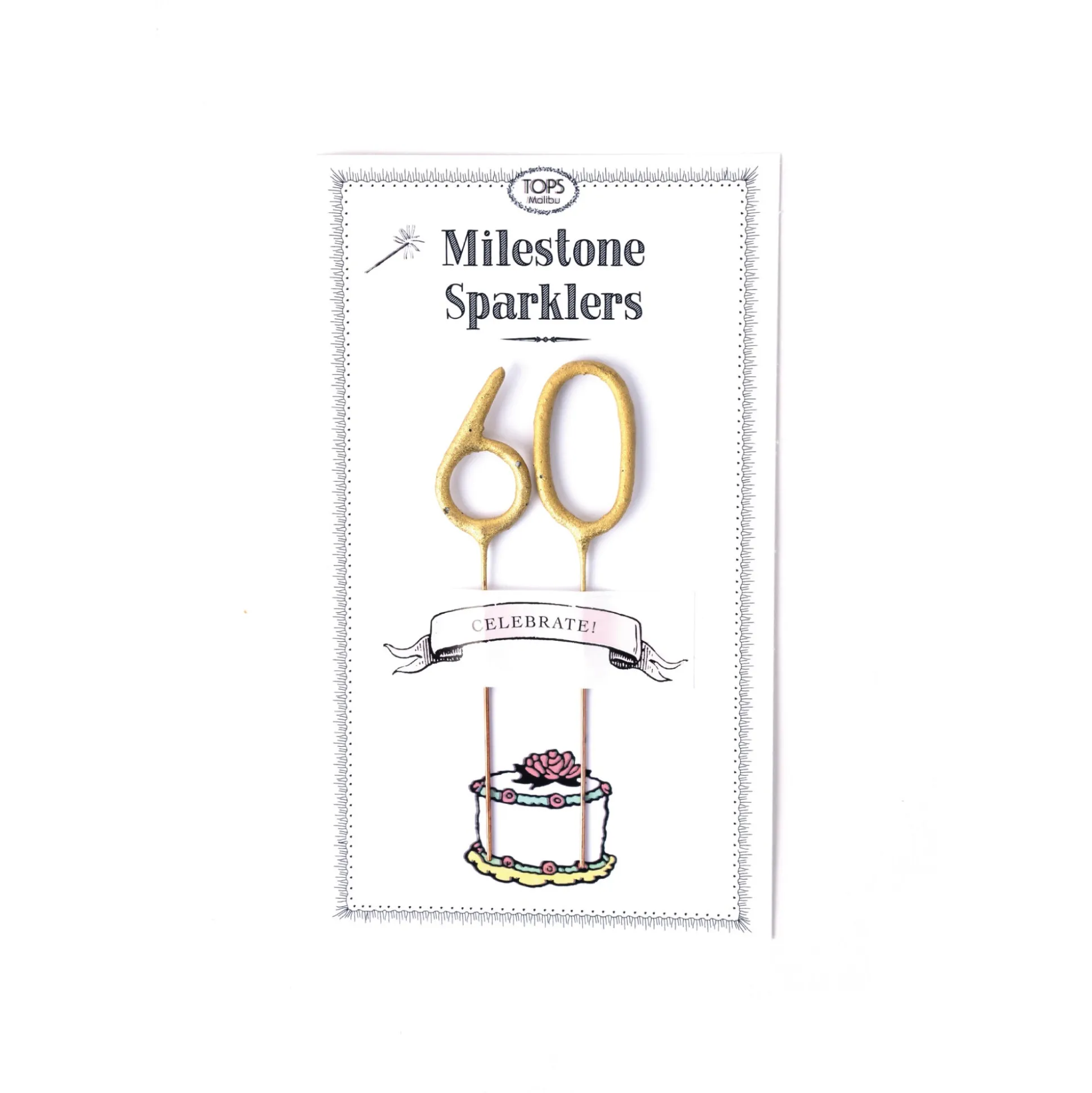 Mini Gold 60 Milestone Number Sparklers