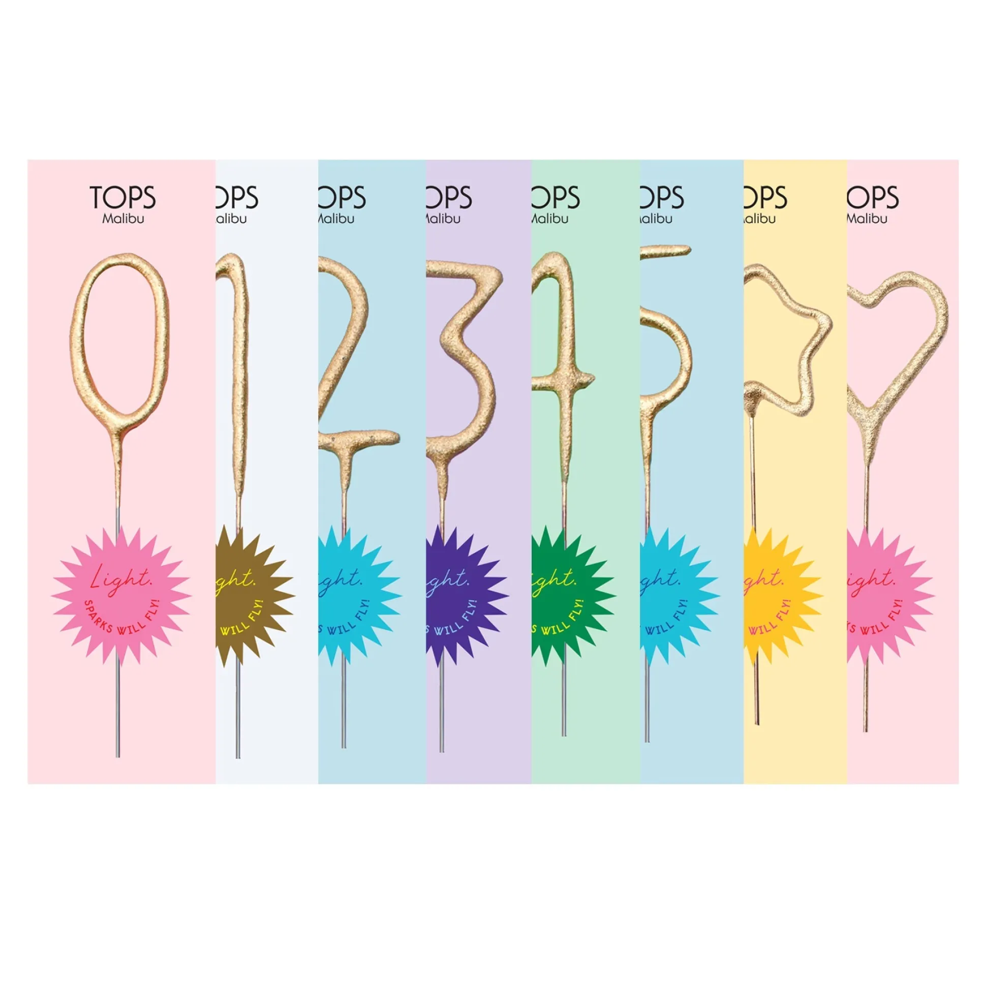 Mini Gold Number Sparkler 0-9