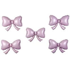 Mini Pink Bow Foil Balloons 9in 5ct