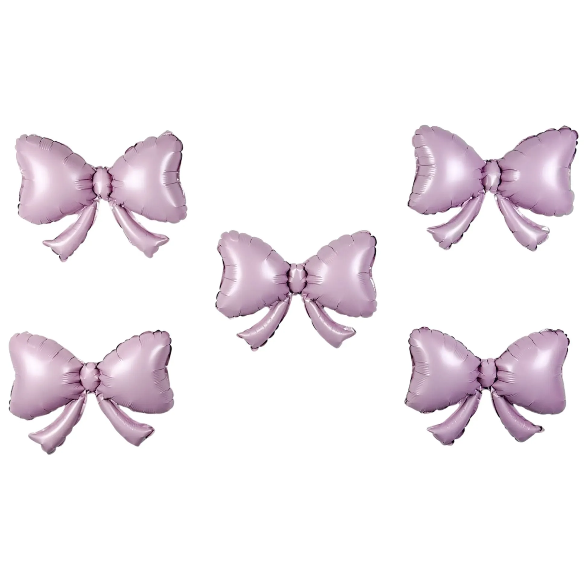 Mini Pink Bow Foil Balloons 9in 5ct