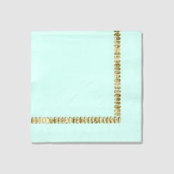 Mint Green & Gold Brushstroke Dessert Napkins 25ct