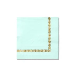Mint Green & Gold Brushstroke Dessert Napkins 25ct
