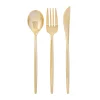 Modern Gold Plastic Cutlery Set for 10