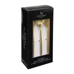 Modern Gold Plastic Cutlery Set for 10