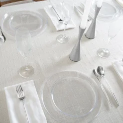 Modern Silver Plastic Cutlery Set for 10