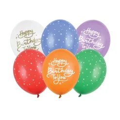 Multicolor Happy Birthday Balloon Bouquet 6ct