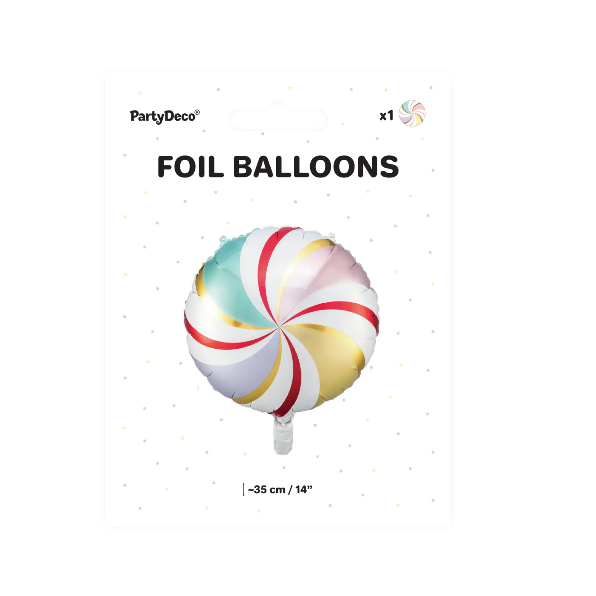 Multicolor Swirly Lollipop Foil Balloon 14in