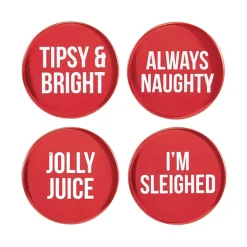 Naughty Holiday Red Wine Bottle Stoppers 4ct