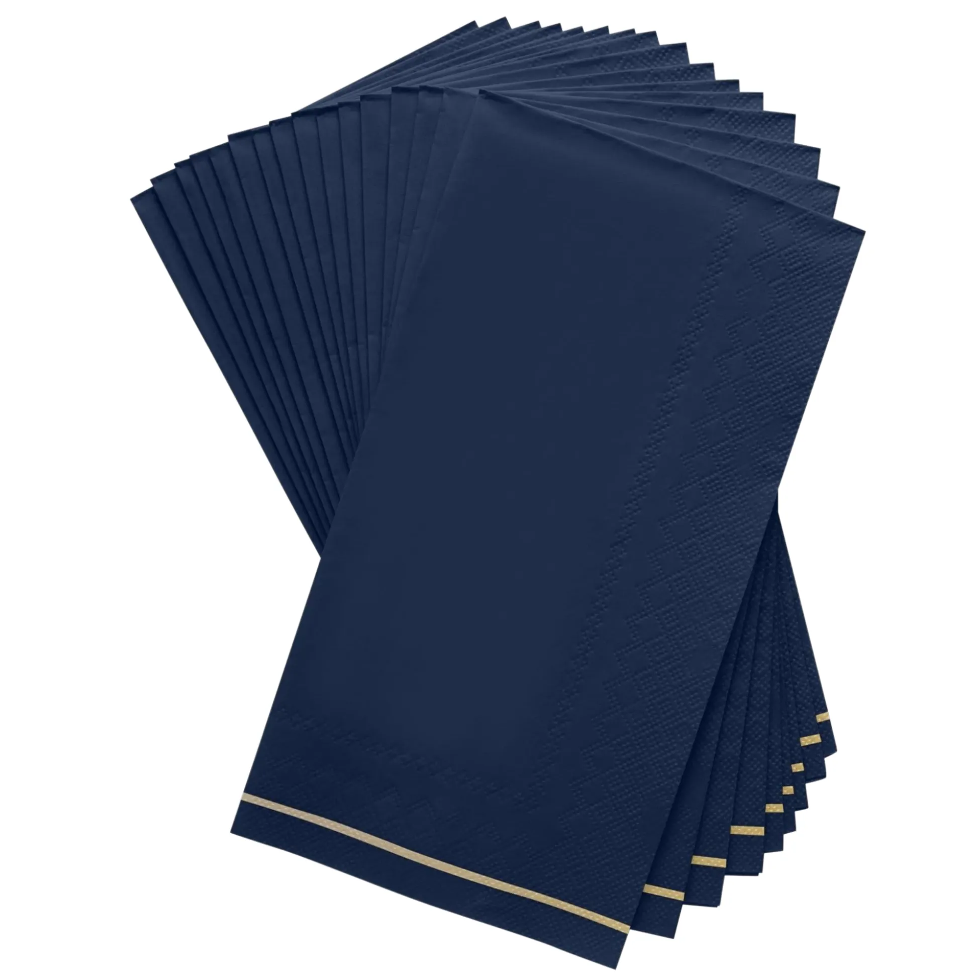 Navy & Gold Stripe Paper Guest Towels 16ct