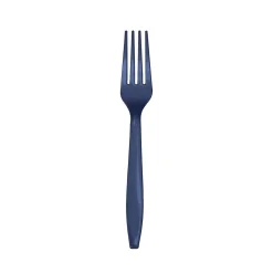 Navy Plastic Forks 24ct