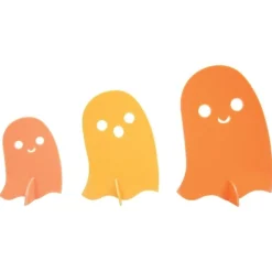 Orange Acrylic Ghost Decorations 3ct