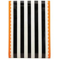 Orange & Black Striped Paper Table Runner 10ft