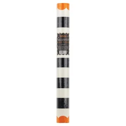 Orange & Black Striped Paper Table Runner 10ft