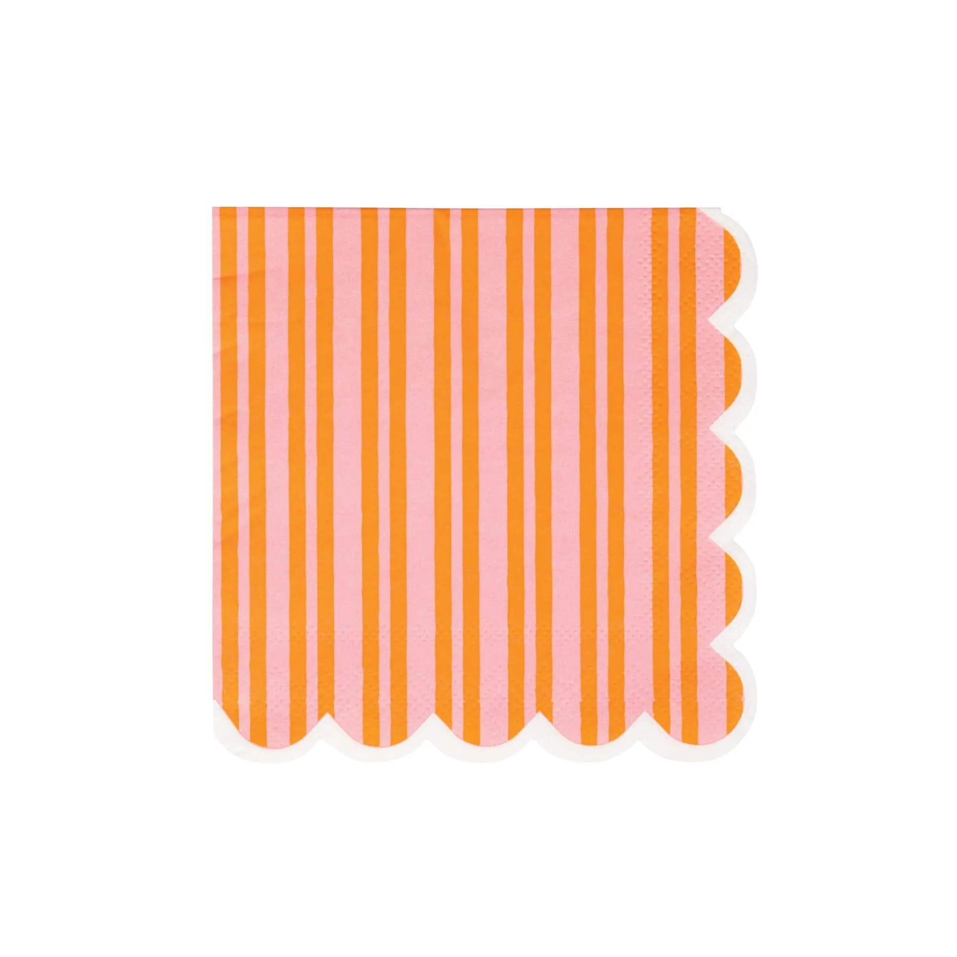 Orange & Pink Striped Dessert Napkins 24ct