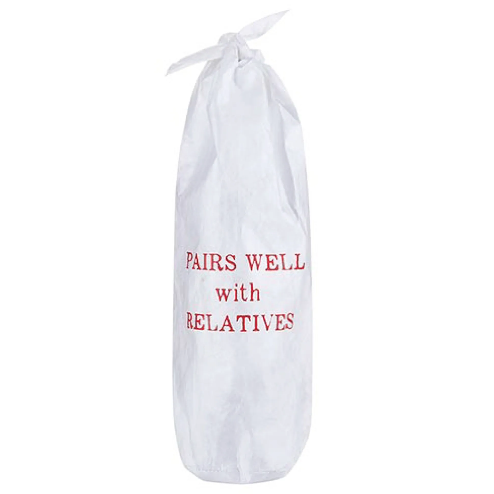 Pairs Well with Relatives Tyvek Wine Bottle Bag 1ct