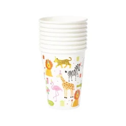 Party Animals Birthday Paper Cups & Straws 8ct
