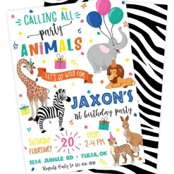 Party Animals Birthday Party Invitation