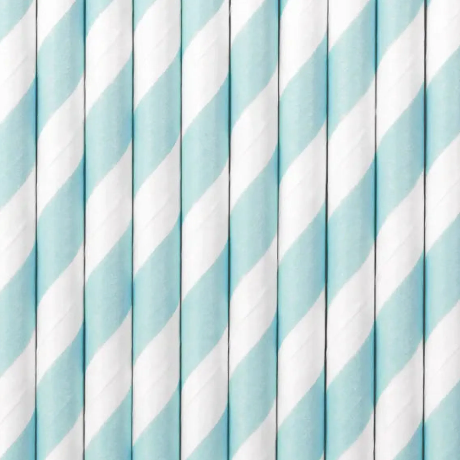 Pastel Baby Blue Striped Paper Straws 10ct