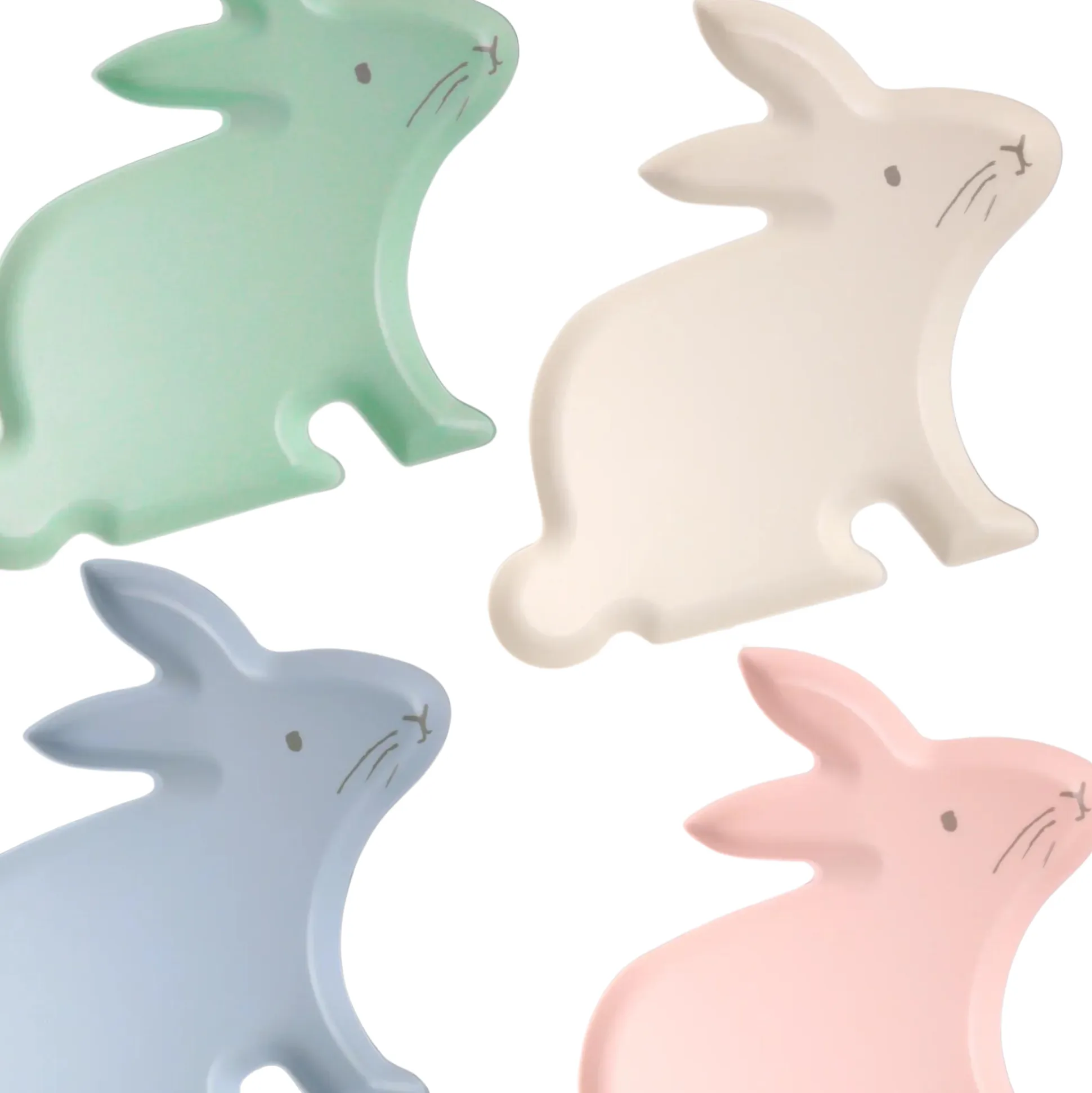 Pastel Bunny Bamboo Lunch Plates 4ct