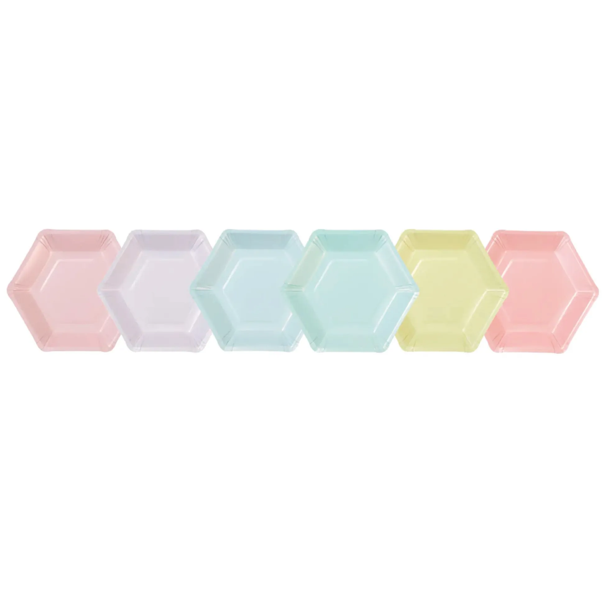 Pastel Hexagonal Dessert Plates 12ct