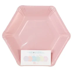 Pastel Hexagonal Dessert Plates 12ct