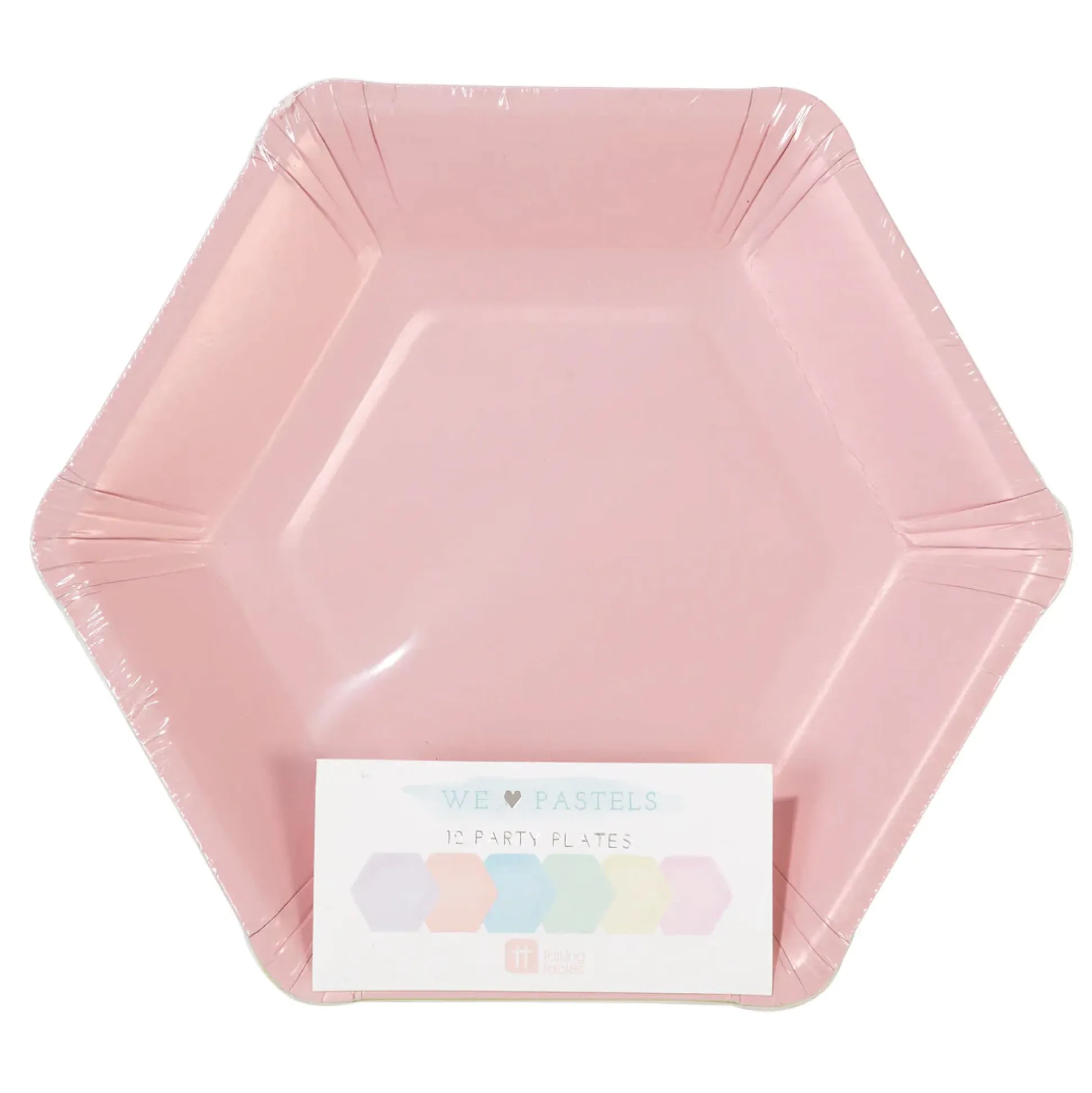 Pastel Hexagonal Dessert Plates 12ct