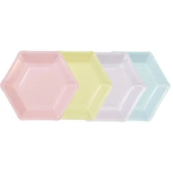 Pastel Hexagonal Dinner Plates 8ct