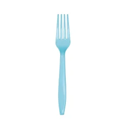 Pastel Light Blue Plastic Forks 24ct