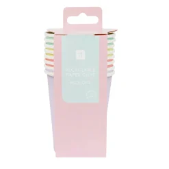 Pastel Multicolored Paper Cups 8ct