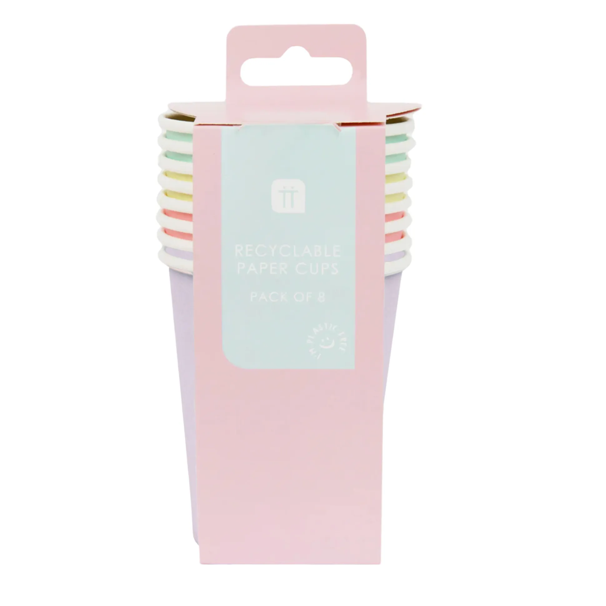 Pastel Multicolored Paper Cups 8ct