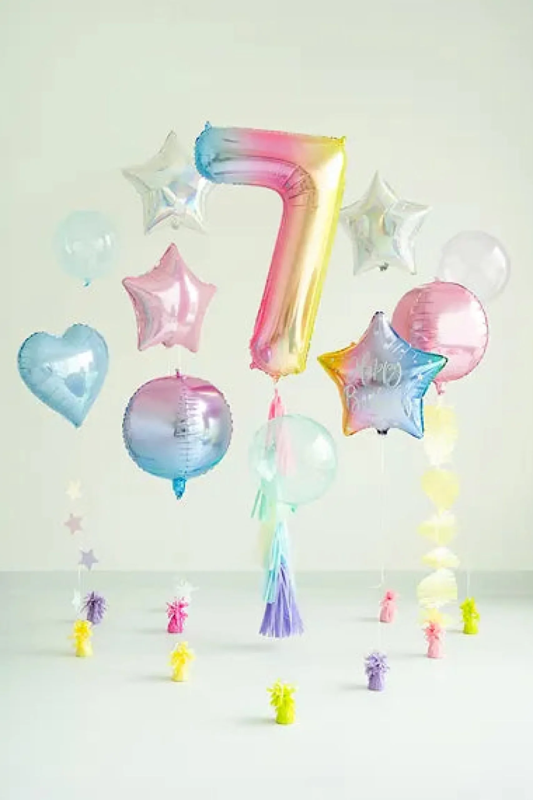 34" Pastel Rainbow Number Balloon 0-9