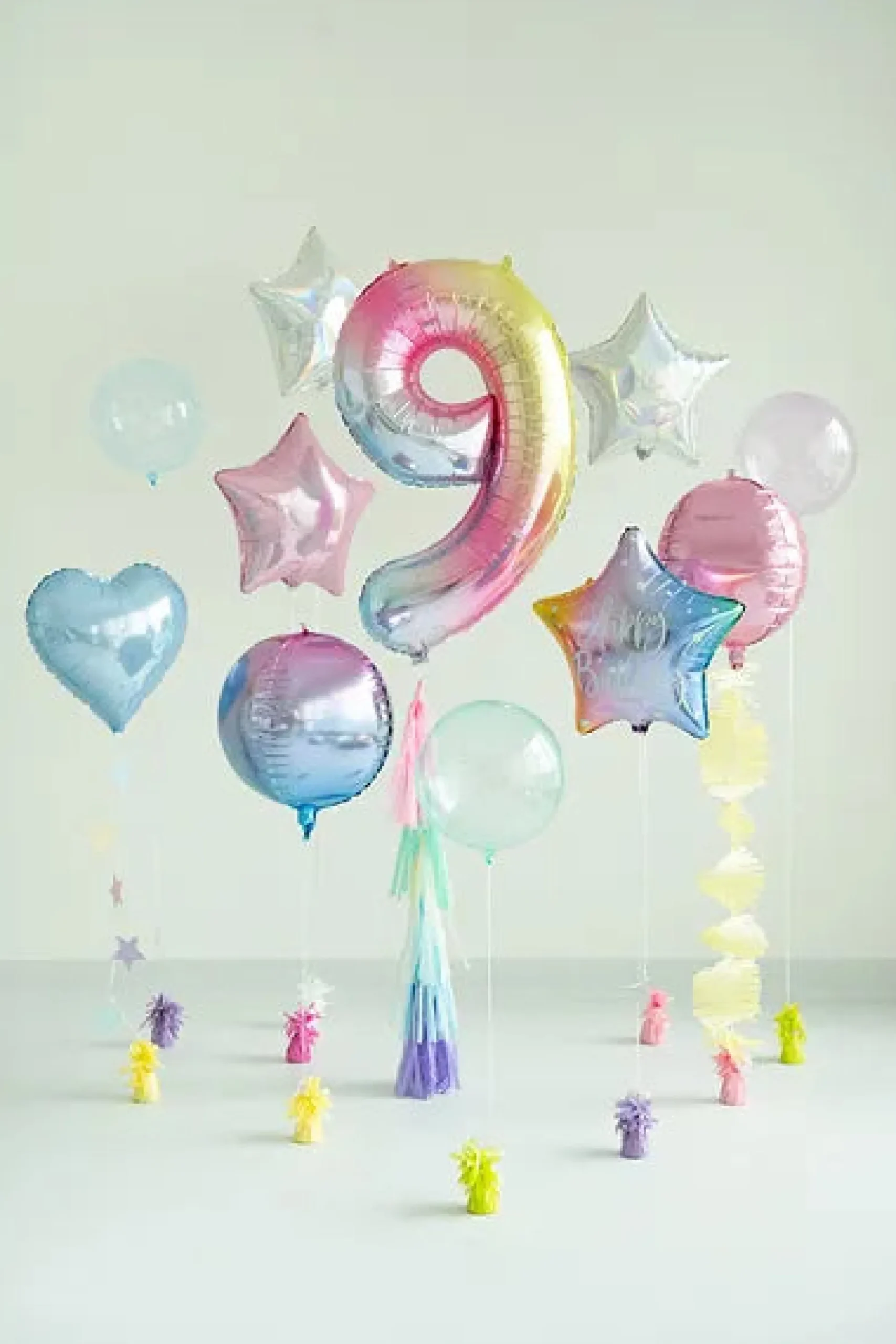 34" Pastel Rainbow Number Balloon 0-9