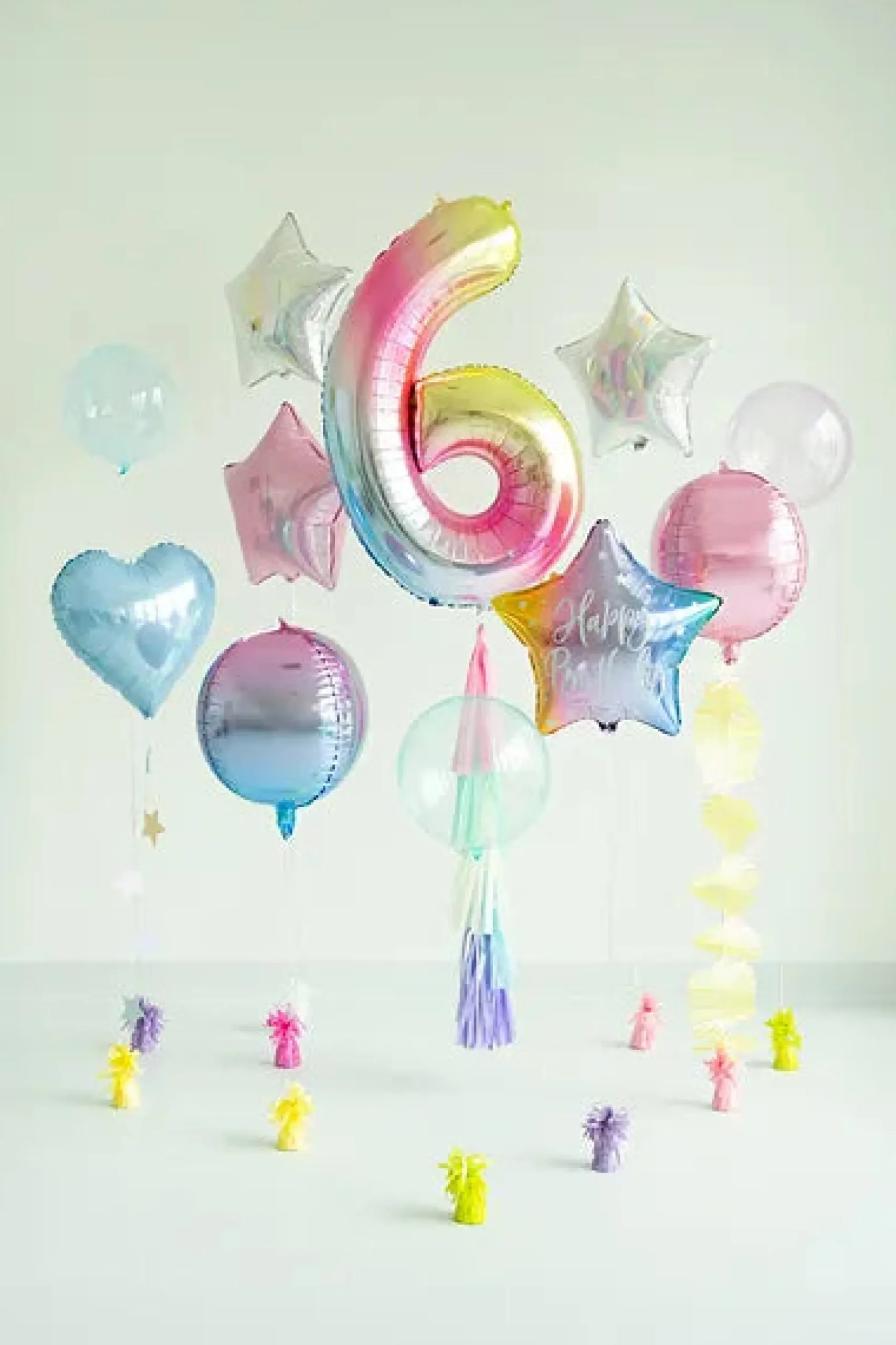 34" Pastel Rainbow Number Balloon 0-9