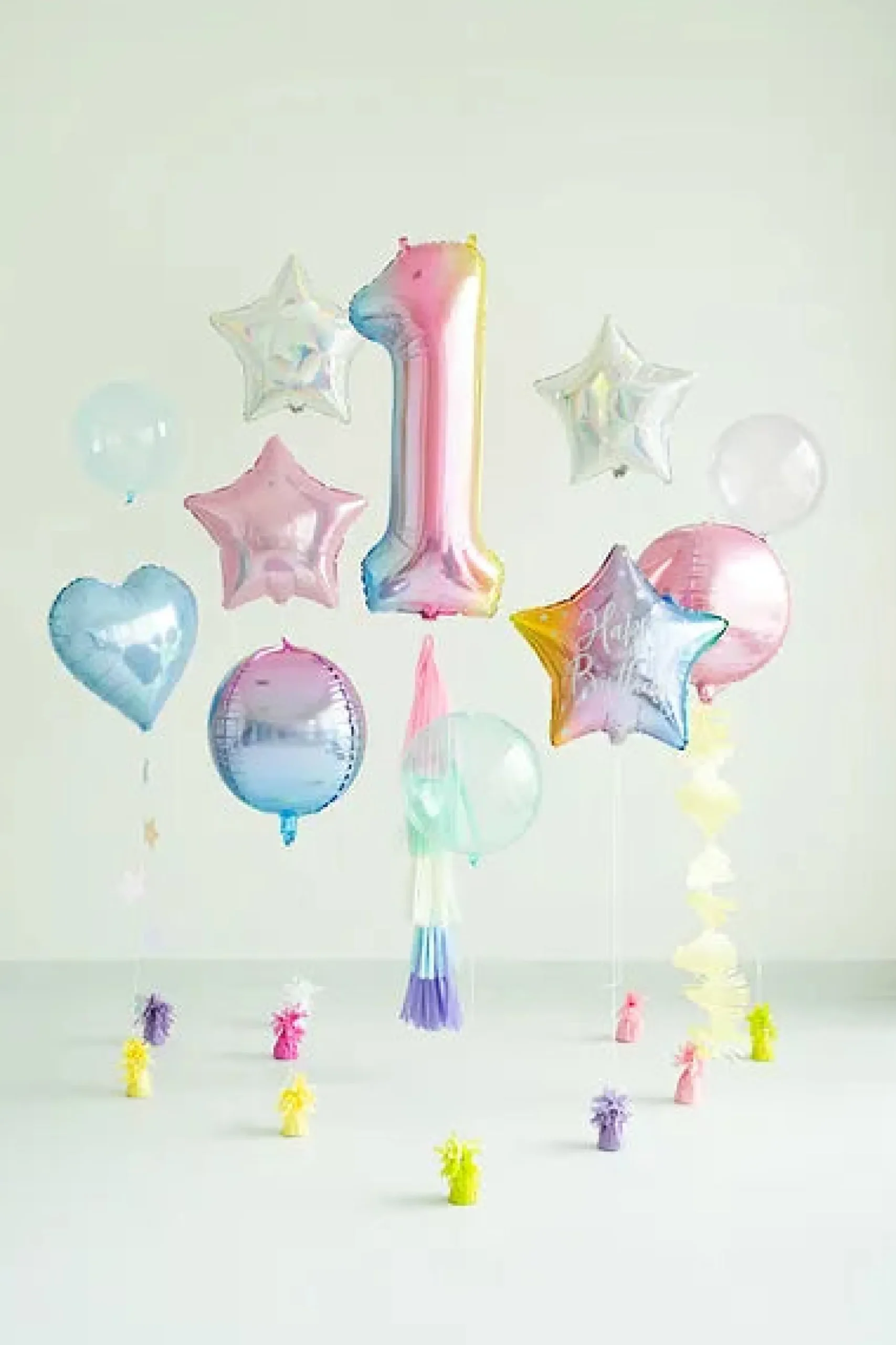 34" Pastel Rainbow Number Balloon 0-9