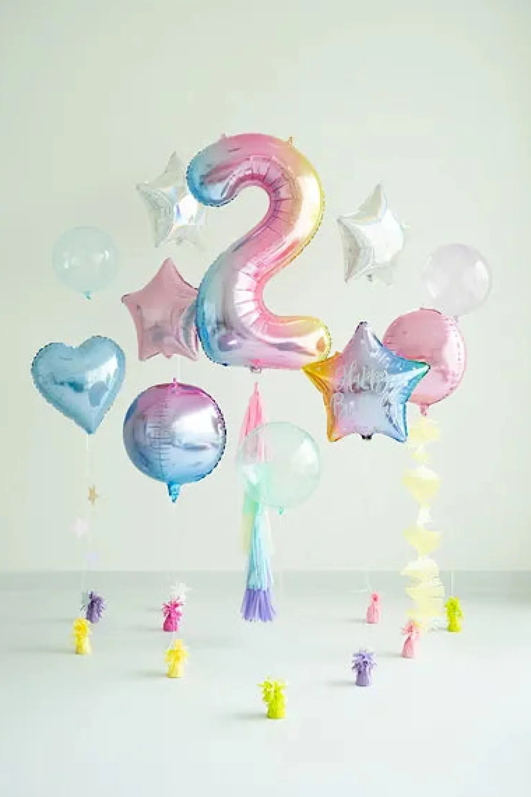 34" Pastel Rainbow Number Balloon 0-9