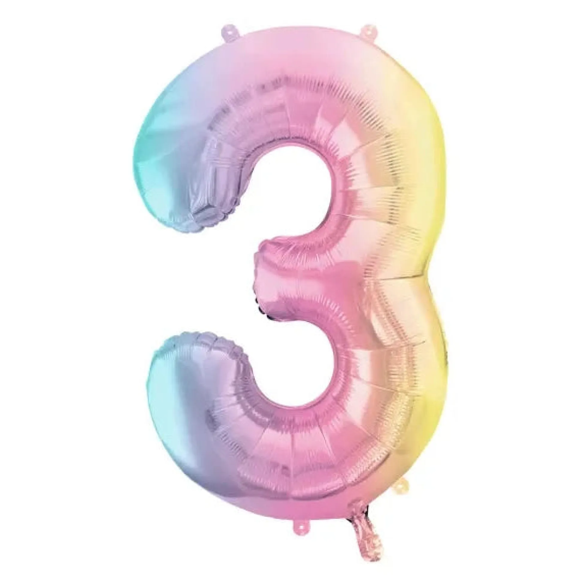 34" Pastel Rainbow Number Balloon 0-9
