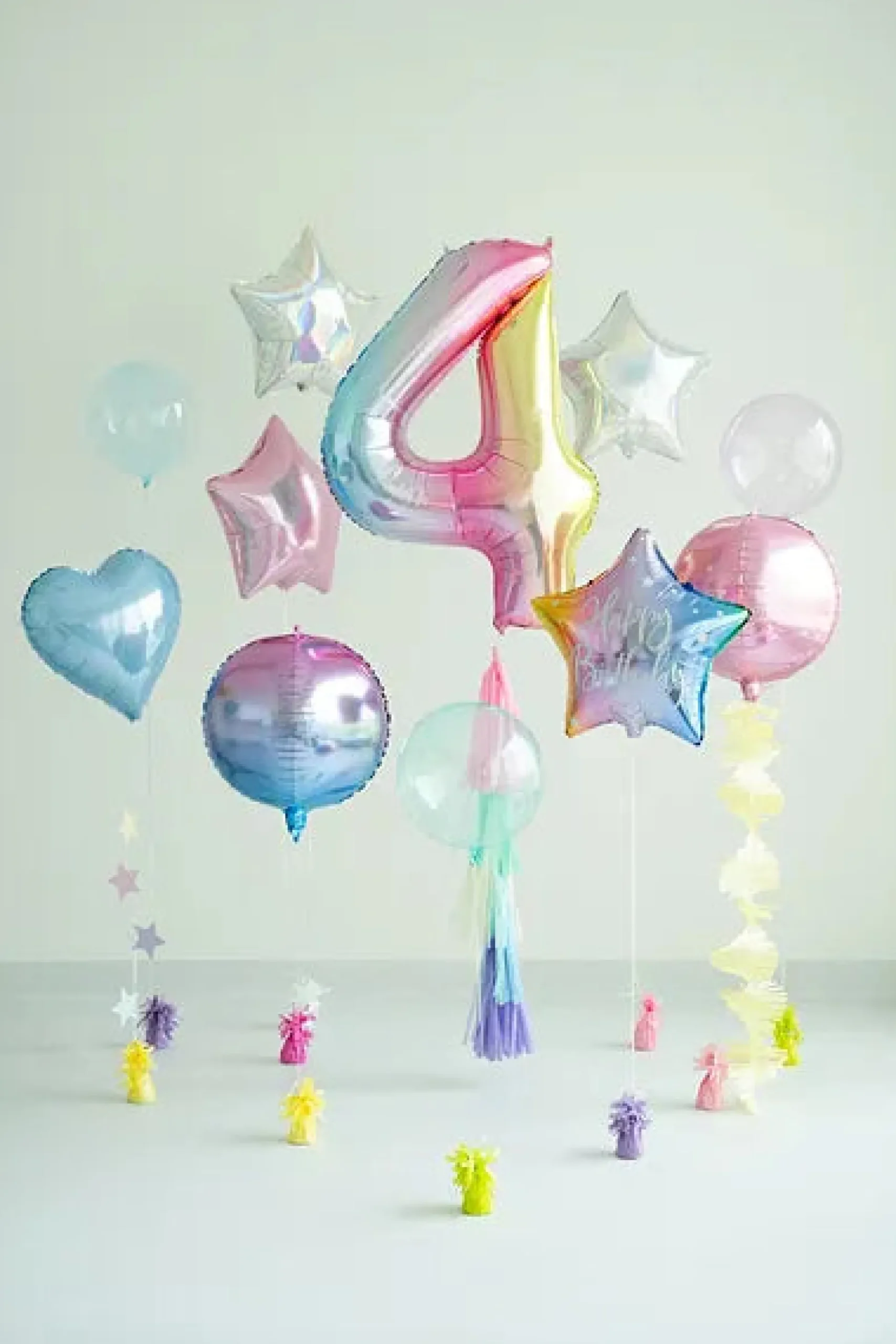 34" Pastel Rainbow Number Balloon 0-9