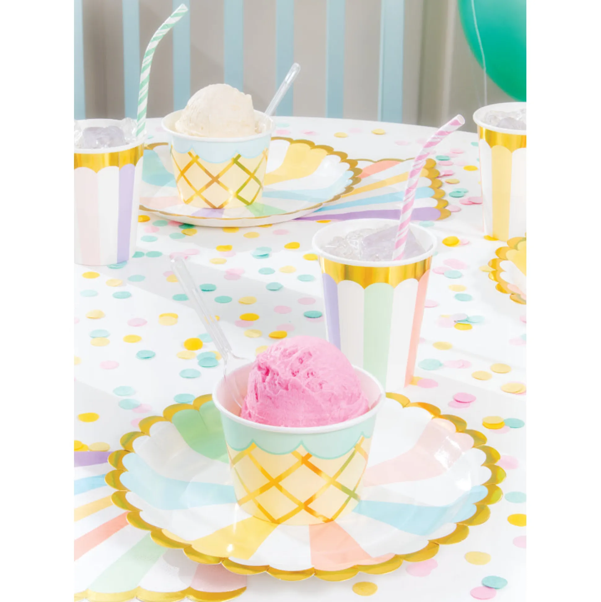 Pastel Striped Lunch Napkins 16ct