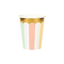 Pastel Striped Paper Cups 8ct
