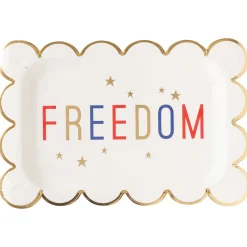 Patriotic Freedom Rectangle Lunch Plates 8ct