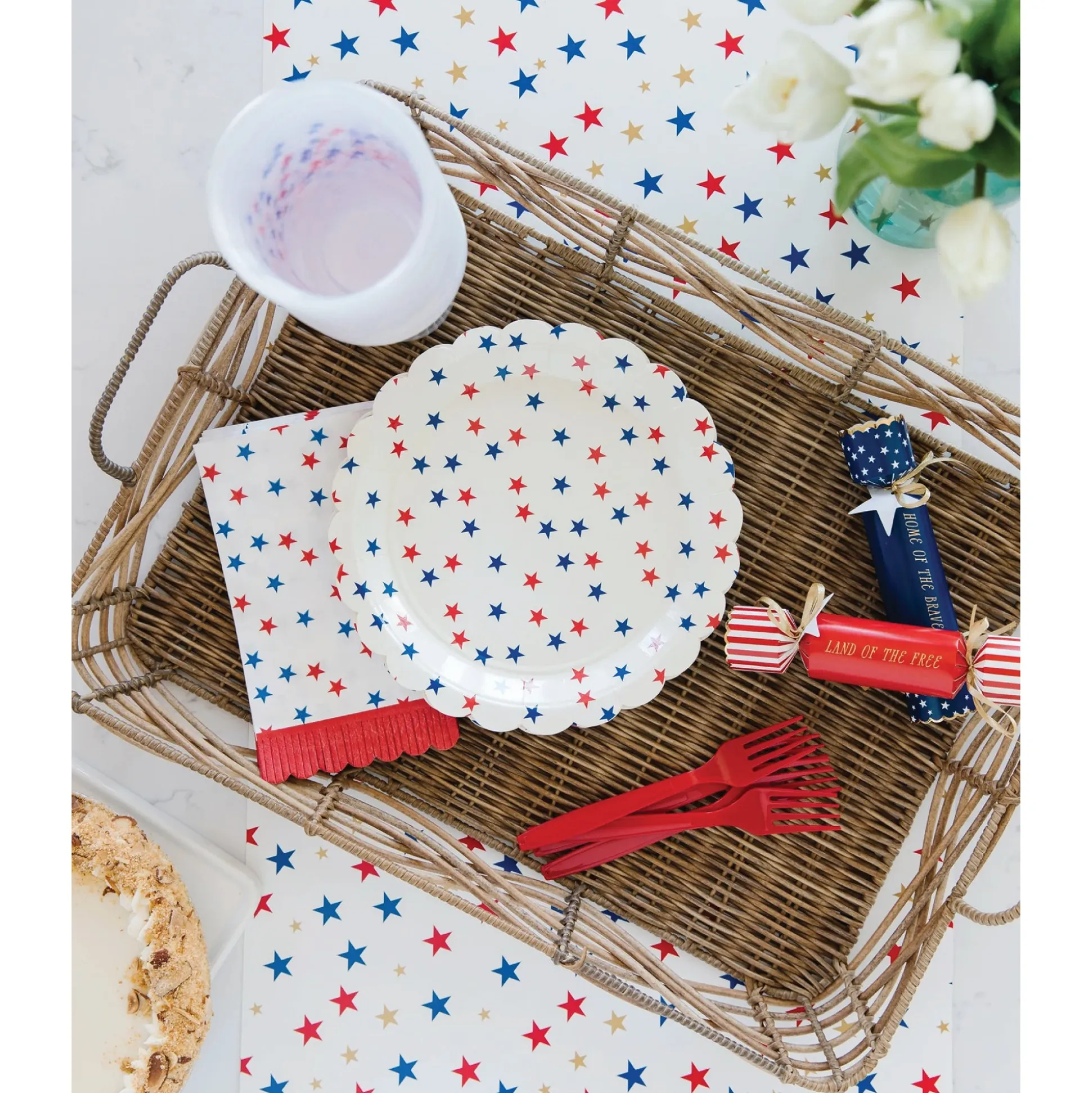 Patriotic Stars Fringe Guest Towels 24ct