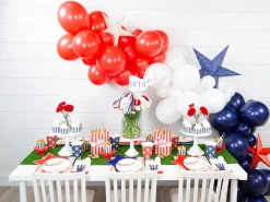 Patriotic Stars & Stripes Square Lunch Plates 8ct