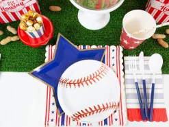 Patriotic Stars & Stripes Square Lunch Plates 8ct
