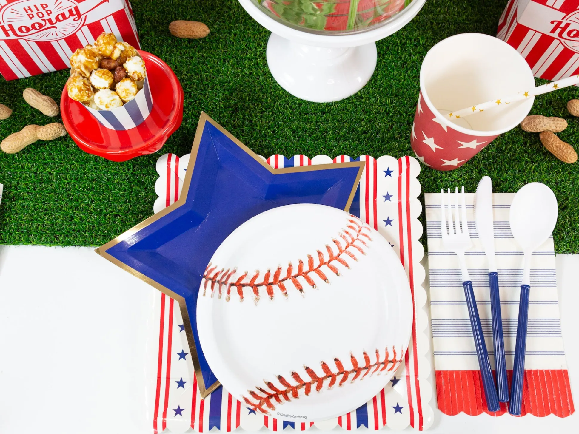 Patriotic Stars & Stripes Square Lunch Plates 8ct