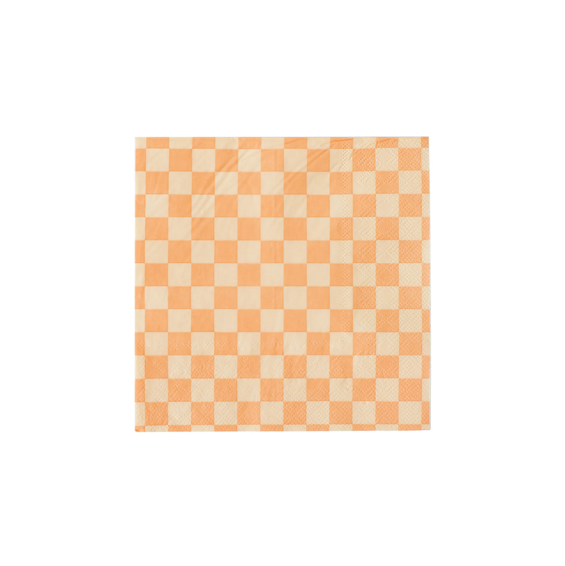 Peach & Cream Checkered Dessert Napkins 20ct