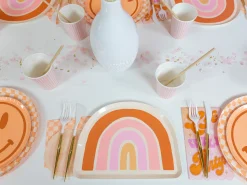 Peach & Cream Checkered Dessert Napkins 20ct